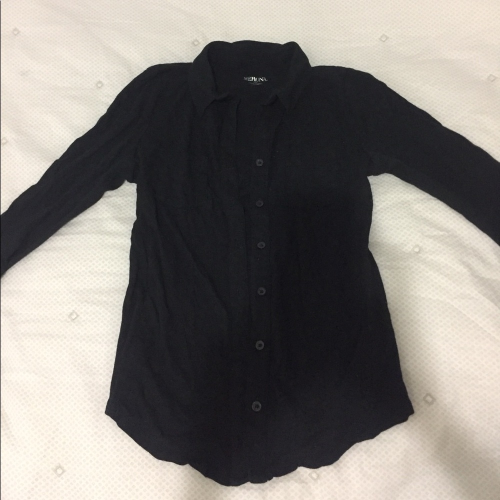 Simple black button down